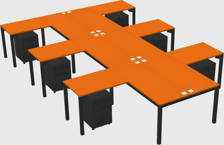 Shared l-shaped desk