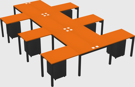 Shared l-shaped desk