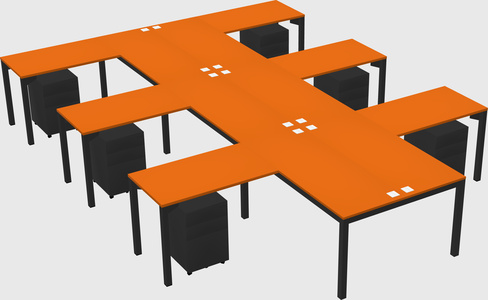 Shared l-shaped desk