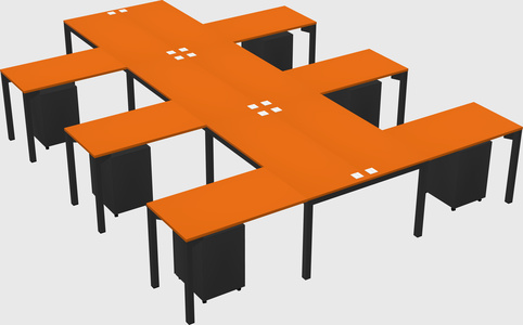 Shared l-shaped desk