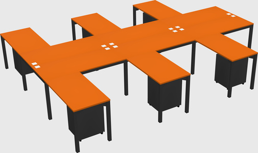Shared l-shaped desk