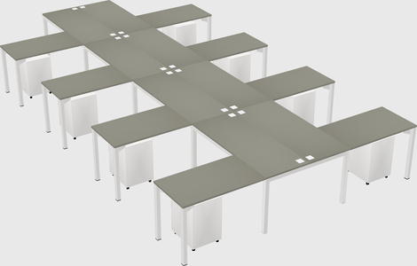 Shared l-shaped desk