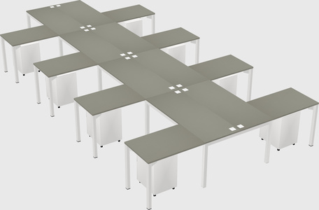 Shared l-shaped desk
