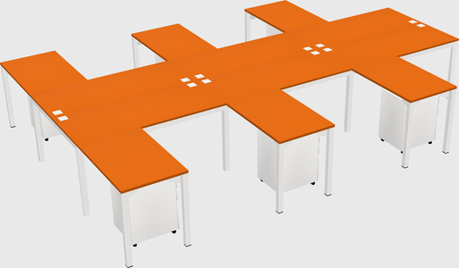 Shared l-shaped desk
