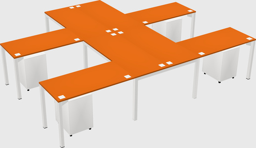 Shared l-shaped desk