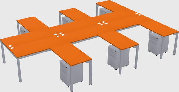Shared l-shaped desk