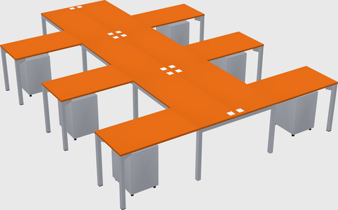 Shared l-shaped desk