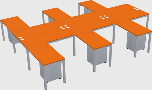 Shared l-shaped desk