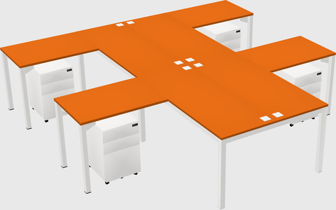 Shared l-shaped desk