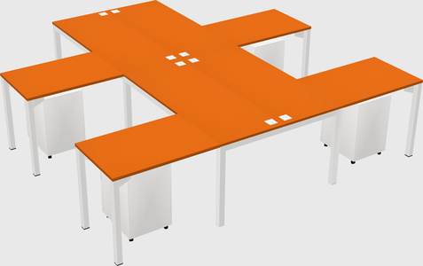 Shared l-shaped desk