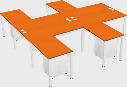Shared l-shaped desk