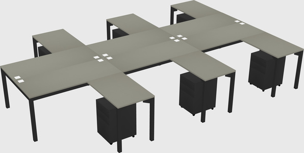 Shared l-shaped desk