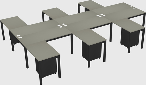 Shared l-shaped desk