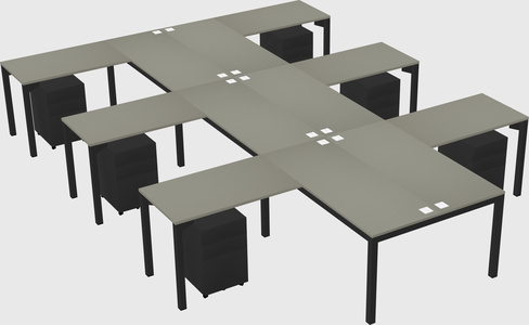 Shared l-shaped desk