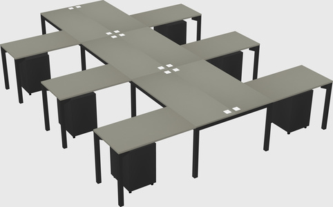Shared l-shaped desk