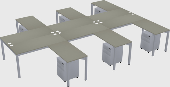 Shared l-shaped desk