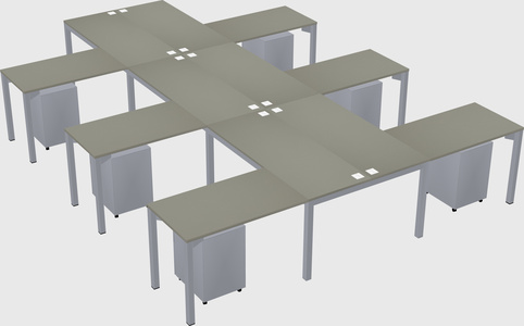 Shared l-shaped desk