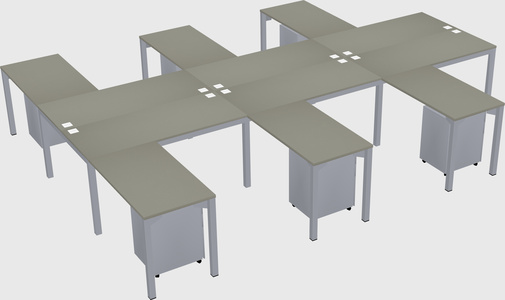 Shared l-shaped desk
