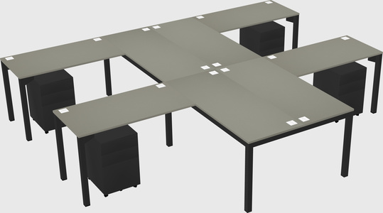 Shared l-shaped desk