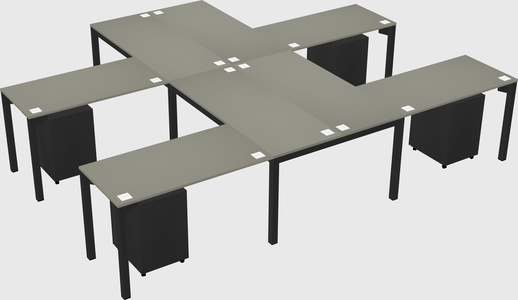 Shared l-shaped desk