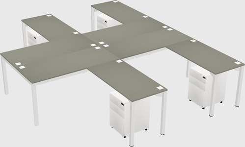 Shared l-shaped desk