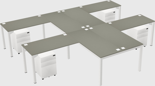 Shared l-shaped desk