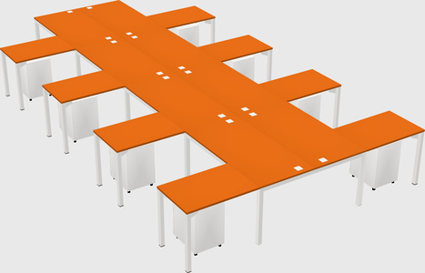 Shared l-shaped desk