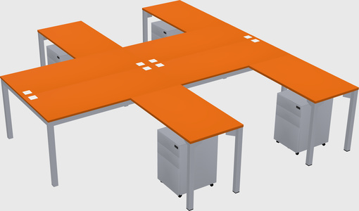 Shared l-shaped desk