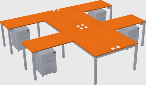 Shared l-shaped desk
