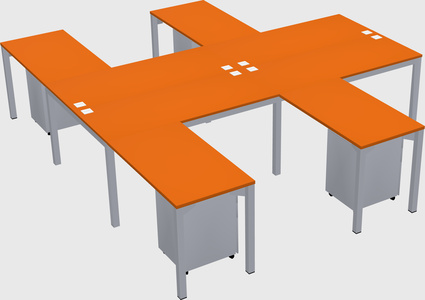 Shared l-shaped desk