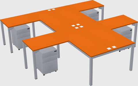 Shared l-shaped desk