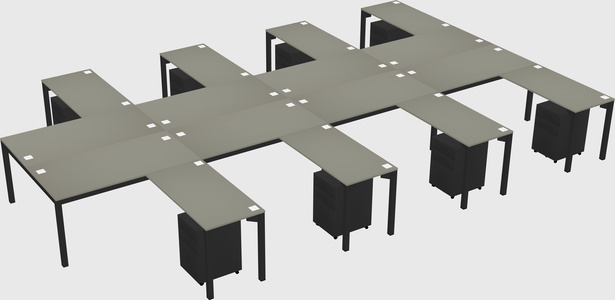 Shared l-shaped desk