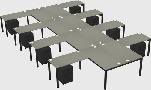 Shared l-shaped desk