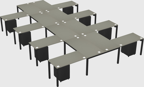 Shared l-shaped desk