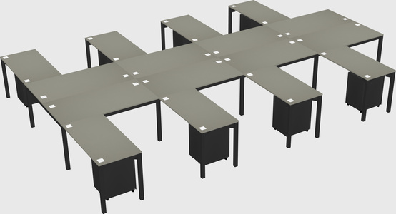 Shared l-shaped desk