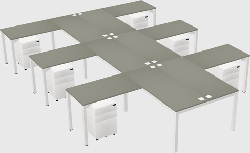 Shared l-shaped desk
