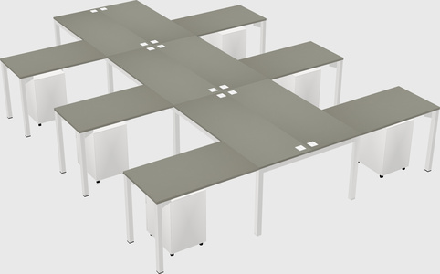 Shared l-shaped desk