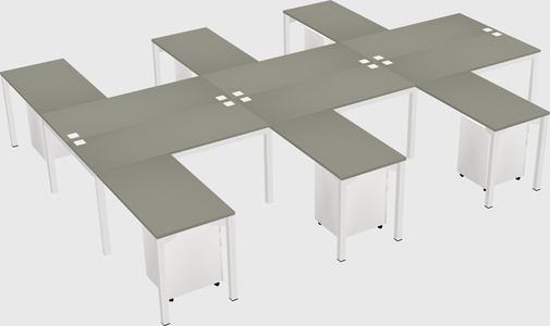 Shared l-shaped desk
