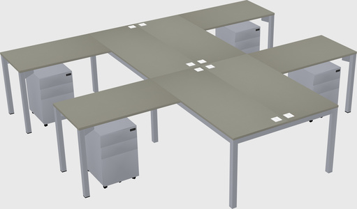 Shared l-shaped desk