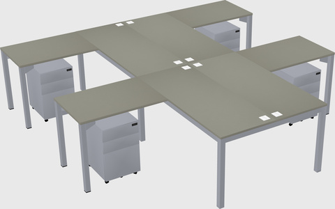 Shared l-shaped desk