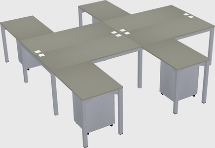 Shared l-shaped desk