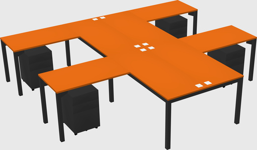 Shared l-shaped desk