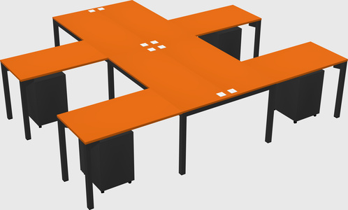Shared l-shaped desk