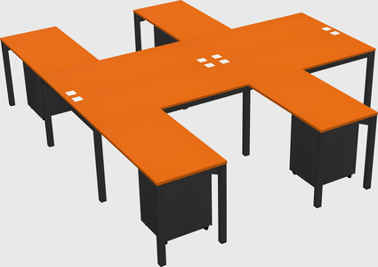 Shared l-shaped desk