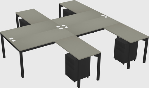Shared l-shaped desk
