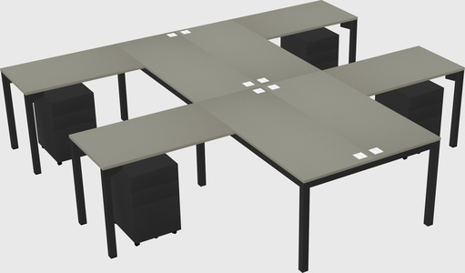 Shared l-shaped desk
