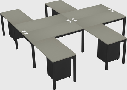 Shared l-shaped desk