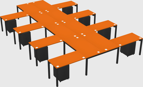 Shared l-shaped desk