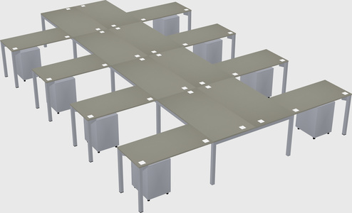 Shared l-shaped desk