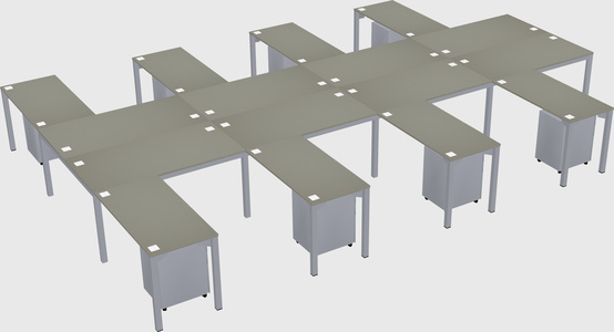 Shared l-shaped desk